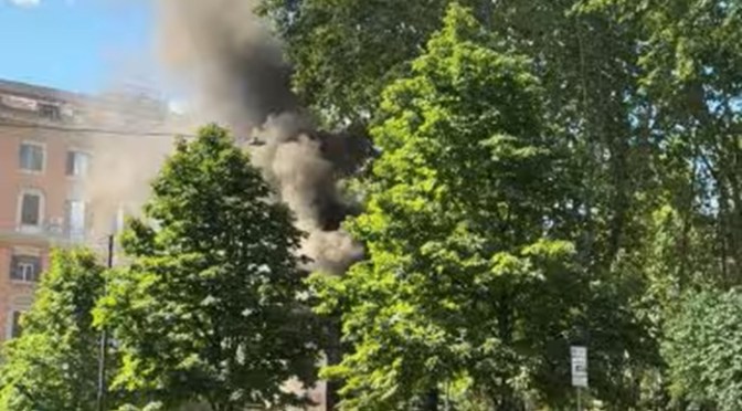 28/6/25 Incendio nel giardino di Piazza Vittorio