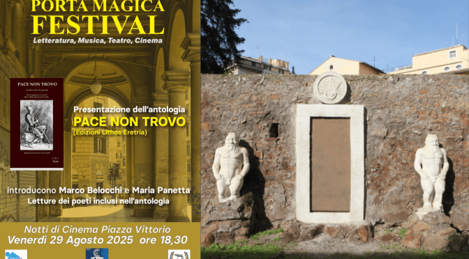 29/8/25 Porta Magica Festival  Presentazione del libro “Pace non trovo” al CineVillage Piazza Vittorio