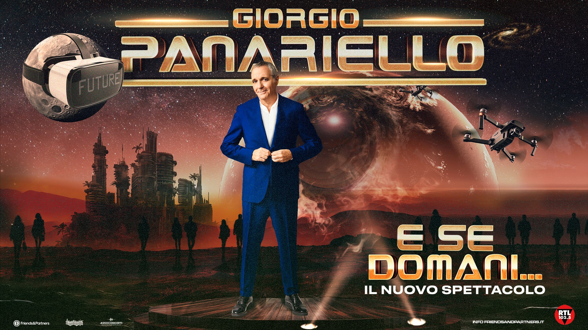 13 e 14/10/25 “E se domani…” Il nuovo spettacolo di Giorgio Panariello al Teatro Brancaccio