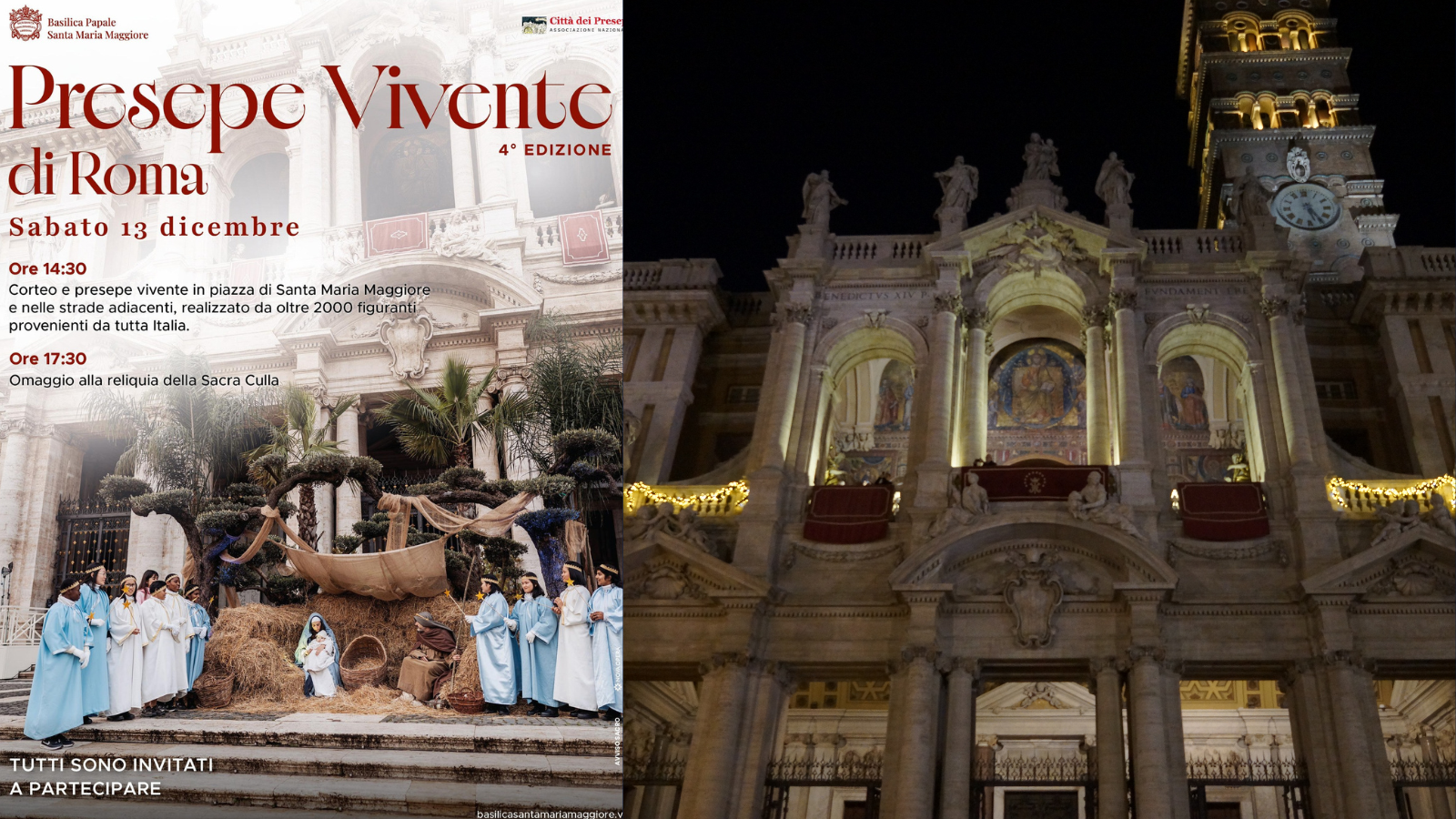 13/12/25 4° edizione del Presepe vivente di Roma a Santa Maria Maggiore