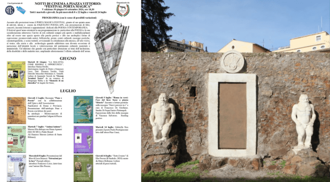 Dal 30/6 al 10/9/26 “Festival Porta Magica” nel Giardino di Piazza Vittorio. Il programma fino al 16/7/26