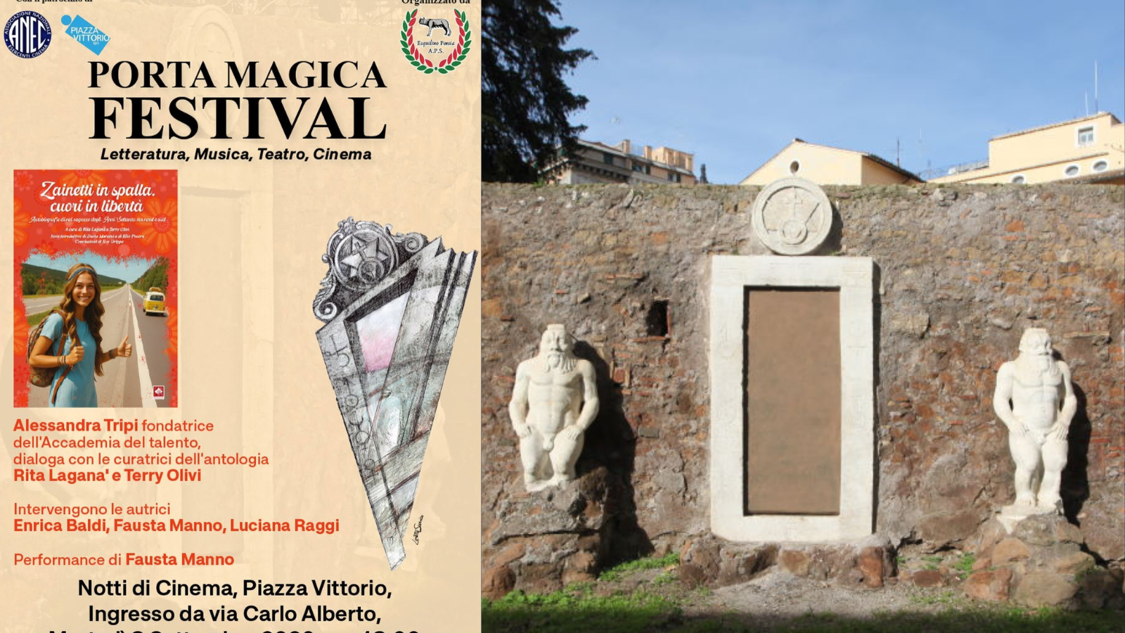 8/9/26 Porta Magica Festival: Presentazione del libro “Zainetti in spalla, cuori in libertà” al CineVillage Piazza Vittorio
