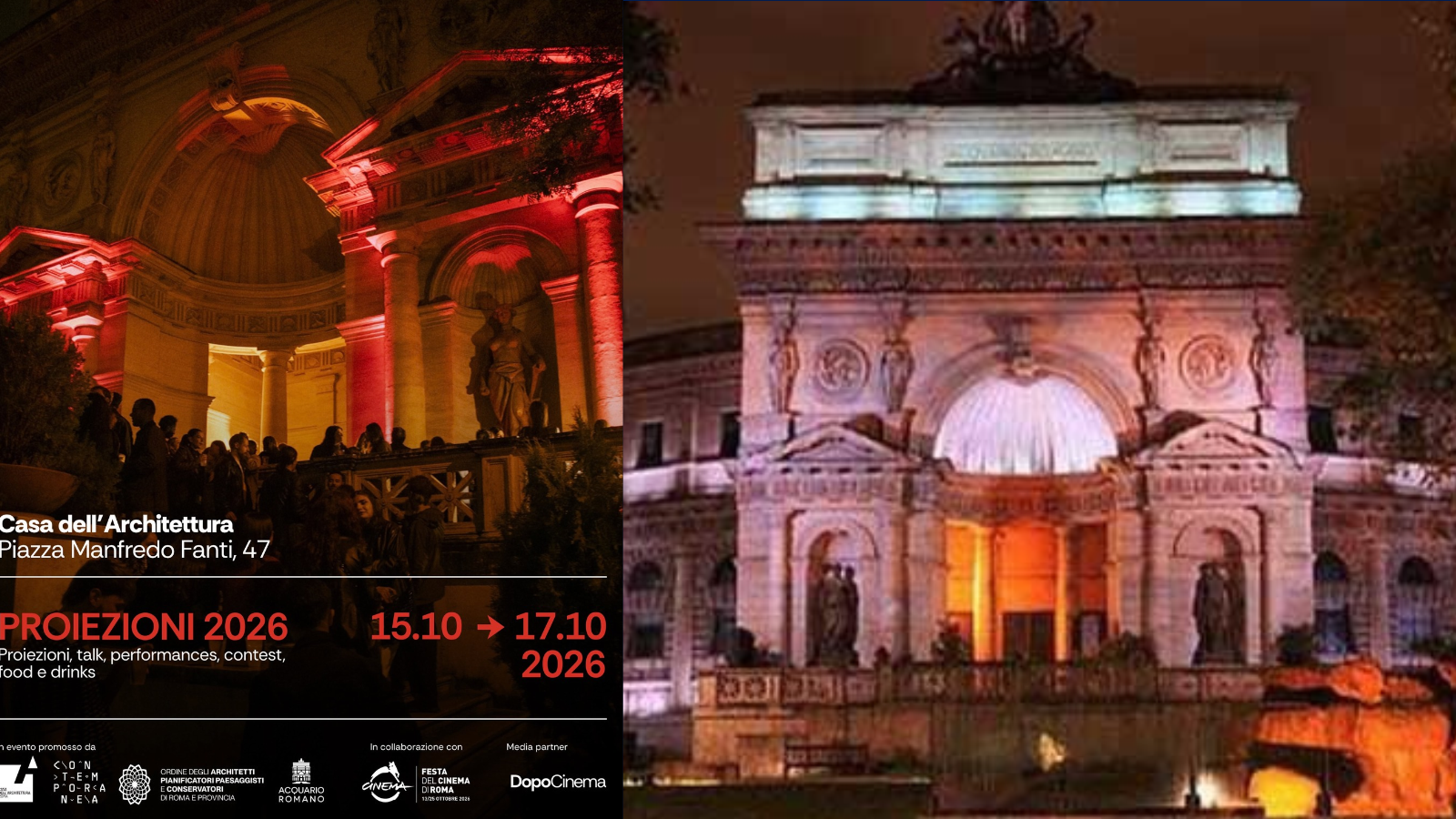 Dal 15 al 17/10/26 “Proiezioni 2026” all’Acquario Romano – Casa dell’Architettura