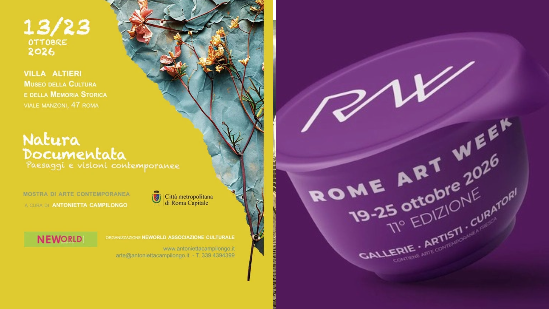 Dal 13 al 23/10/26 “Natura documentata – Paesaggi e visioni contemporanee” Mostra a Villa Altieri